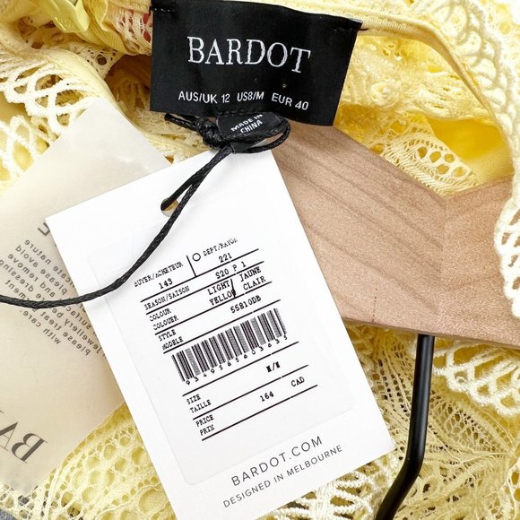 New Bardot Aubrey Lace Mini Dress Sheer Floral Sleeveless Sexy Wedding Guest - M - Picture 4 of 8